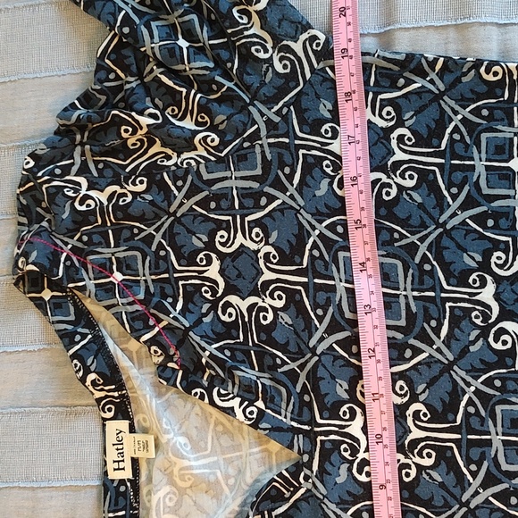 🔥HP🔥Hatley Long Sleeve Stretch Dress Size Medium Blues Mandarin Collar - Picture 9 of 9